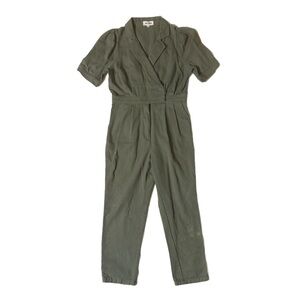 Day + Moon Womens Green Utility Romper Jumpsuit Pockets Size Large